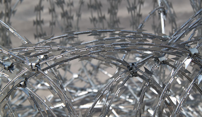 Sharp Razor Wire Closeup